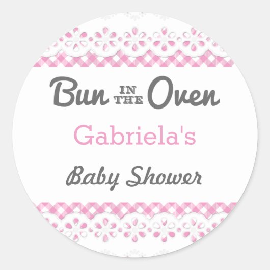 Bun in de oven Baby shower gunst Sticker (Voorkant)
