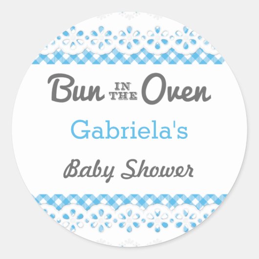 Bun in de oven Baby shower gunst Sticker (Voorkant)