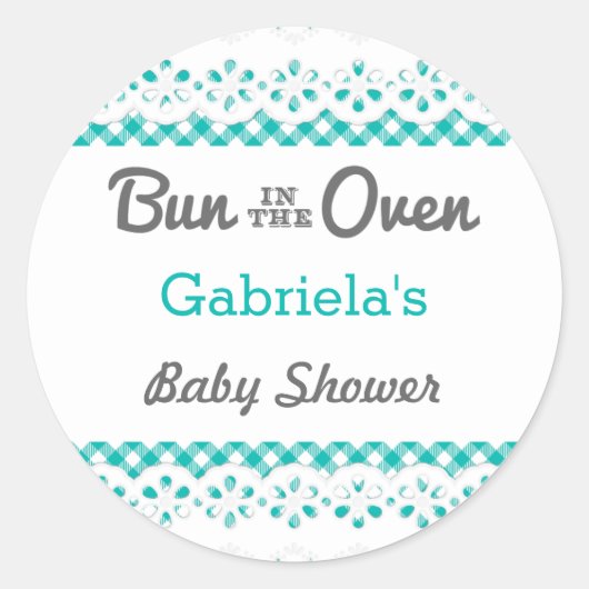 Bun in de oven Baby shower gunst Sticker (Voorkant)
