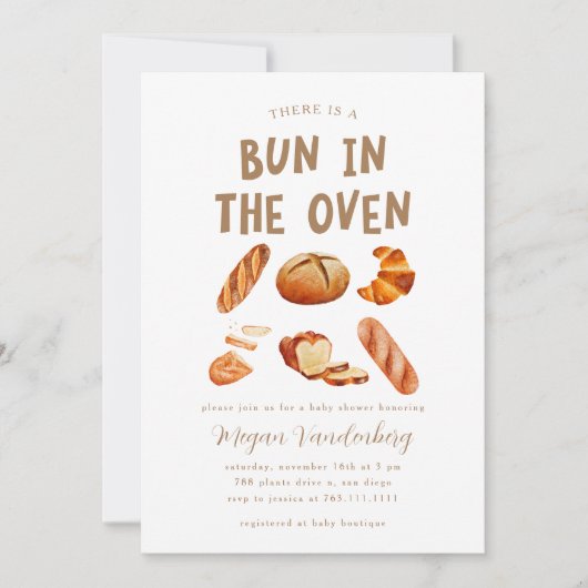 Bun in de Oven Baby shower Invitation Kaart (Voorkant)