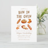 Bun in de Oven Baby shower Invitation Kaart (Staand voorkant)
