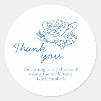 Bun in de Oven Baby shower Rustiek Dank u Ronde Sticker