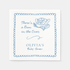 Bun in de oven Baby shower rustieke servetten