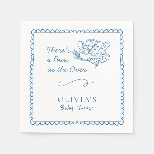 Bun in de oven Baby shower rustieke servetten (Voorkant)