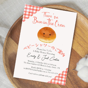 Bun in de oven Baby shower Schattige Brood Red Gin Kaart