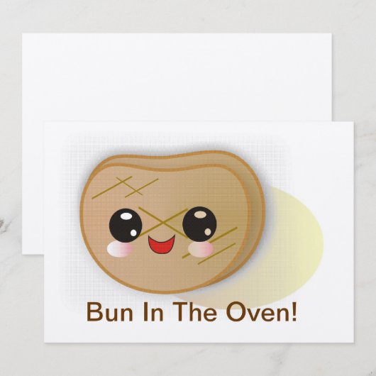 Bun in de Oven! baby shower Uitnodiging (Voorkant / Achterkant)