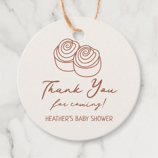 Bun in de Oven Bakery Baby shower Dank u Bedankjes Labels (Voorkant)