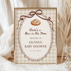 Bun in de Oven Bakkerij Baby Shower Welkom Poster