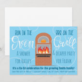 Bun in de Oven/BBQ op de Grill Co-ed Party Kaart (Voorkant / Achterkant)