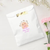 Bun in de oven beige dumpling baby shower roze br bedankzakje (Gezegeld)