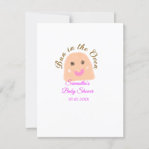Bun in de oven beige dumpling baby shower roze br briefkaart