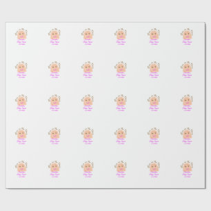 Bun in de oven beige dumpling baby shower roze br cadeaupapier