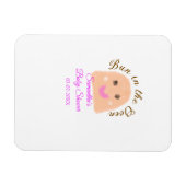Bun in de oven beige dumpling baby shower roze br magneet (Horizontaal)