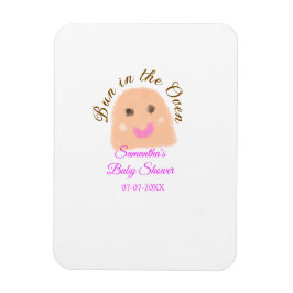 Bun in de oven beige dumpling baby shower roze br magneet