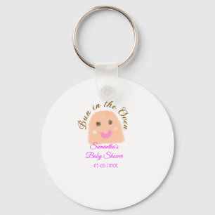 Bun in de oven beige dumpling baby shower roze br sleutelhanger