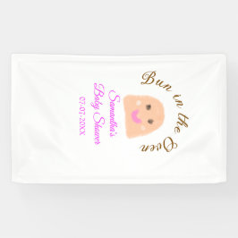 Bun in de oven beige dumpling baby shower roze br spandoek