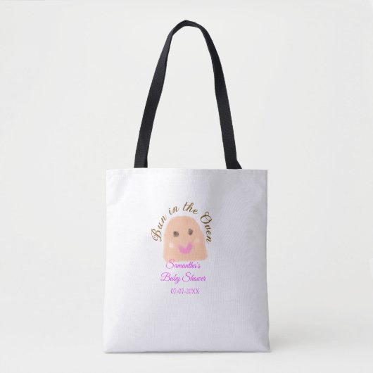 Bun in de oven beige dumpling baby shower roze br tote bag (Voorkant)