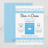 Bun in de Oven Boy Baby shower Invitation Kaart (Voorkant / Achterkant)