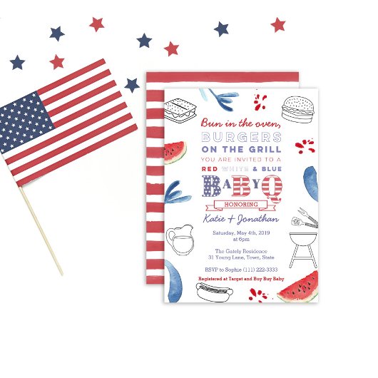 Bun in de Oven, Burgers op het Baby shower van de  Kaart