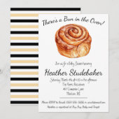 Bun in de oven, Cinnamon Bun Baby shower Kaart (Voorkant / Achterkant)