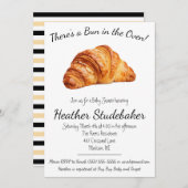 Bun in de oven, Croissant Baby shower Kaart (Voorkant / Achterkant)