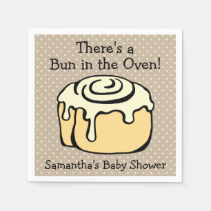 Bun in de Oven Cute Modern Baby shower Boy / Girl Servetten