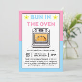 Bun in de oven Gender Reveal Brunch Kaart (Staand voorkant)