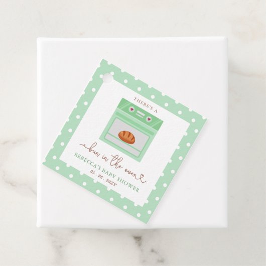 Bun in de oven genderneutraal Baby shower Bedankjes Labels (In situ)