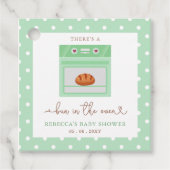 Bun in de oven genderneutraal Baby shower Bedankjes Labels (Voorkant)