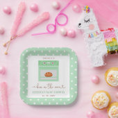 Bun in de oven genderneutraal Baby shower Papieren Bordje (Feest)