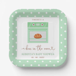 Bun in de oven genderneutraal Baby shower Papieren Bordje