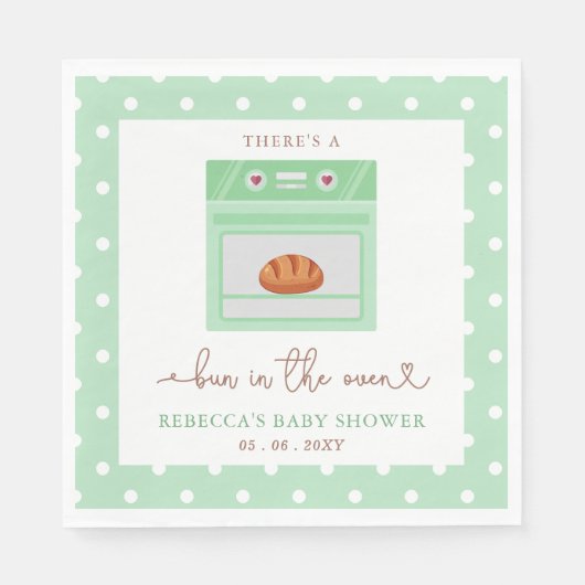 Bun in de oven genderneutraal Baby shower Servet (Voorkant)