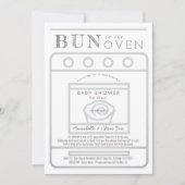 Bun in de Oven Grey Baby shower door Mail Kaart (Voorkant)
