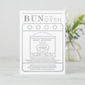 Bun in de Oven Grey Baby shower door Mail Kaart (Staand voorkant)
