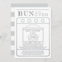 Bun in de Oven Grey Baby shower door Mail
