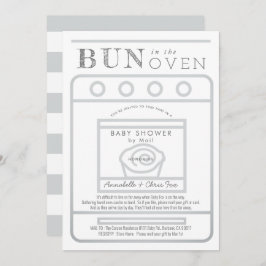 Bun in de Oven Grey Baby shower door Mail Kaart