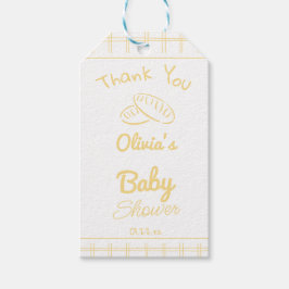 Bun In De Oven Hand Getrokken Neutraal Baby shower Cadeaulabel