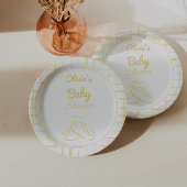 Bun In De Oven Hand Getrokken Neutraal Baby shower Papieren Bordje