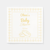 Bun In De Oven Hand Getrokken Neutraal Baby shower Servet (Voorkant)