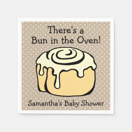 Bun in de Oven Leuk Modern Baby shower Jongen / Me Servetten (Voorkant)