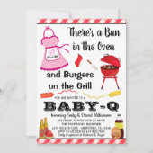 Bun in de oven meisje barbecue Baby shower Kaart (Voorkant)
