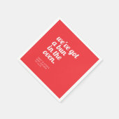 Bun in de oven Modern Minimal Red Baby shower Servet (Hoek)