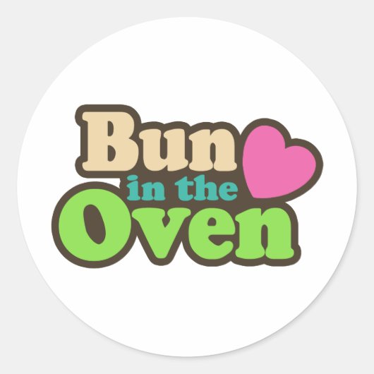 Bun in de Oven Ronde Sticker (Voorkant)