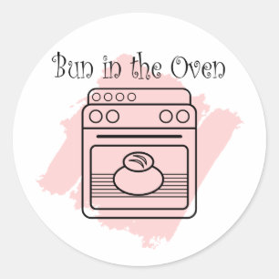 Bun in de Oven Ronde Sticker