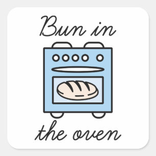 Bun in de Oven Vierkante Sticker