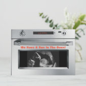 Bun in de oven zwangerschapsaankondiging aankondiging (Staand voorkant)