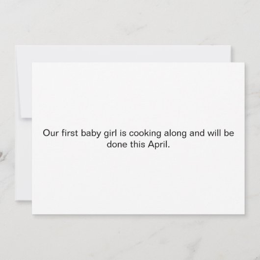 Bun in de oven zwangerschapsaankondiging aankondiging (Achterkant)