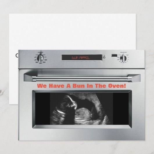 Bun in de oven zwangerschapsaankondiging aankondiging (Voorkant / Achterkant)