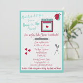 Bun in de uitnodiging tot het Baby shower van Oven (Staand voorkant)