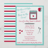 Bun in de uitnodiging tot het Baby shower van Oven (Voorkant / Achterkant)